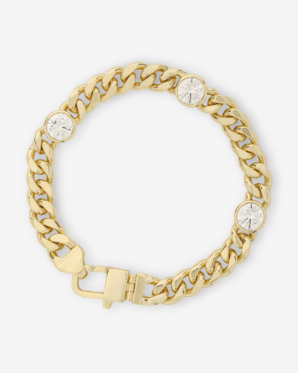 Julian Triple Diamond Bracelet 7mm - Gold|White Diamondettes