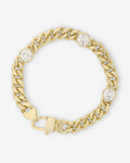 Julian Triple Diamond Bracelet 7mm - Gold|White Diamondettes