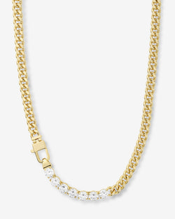 Julian Loves Diamonds Necklace 6mm - Gold|White Diamondettes