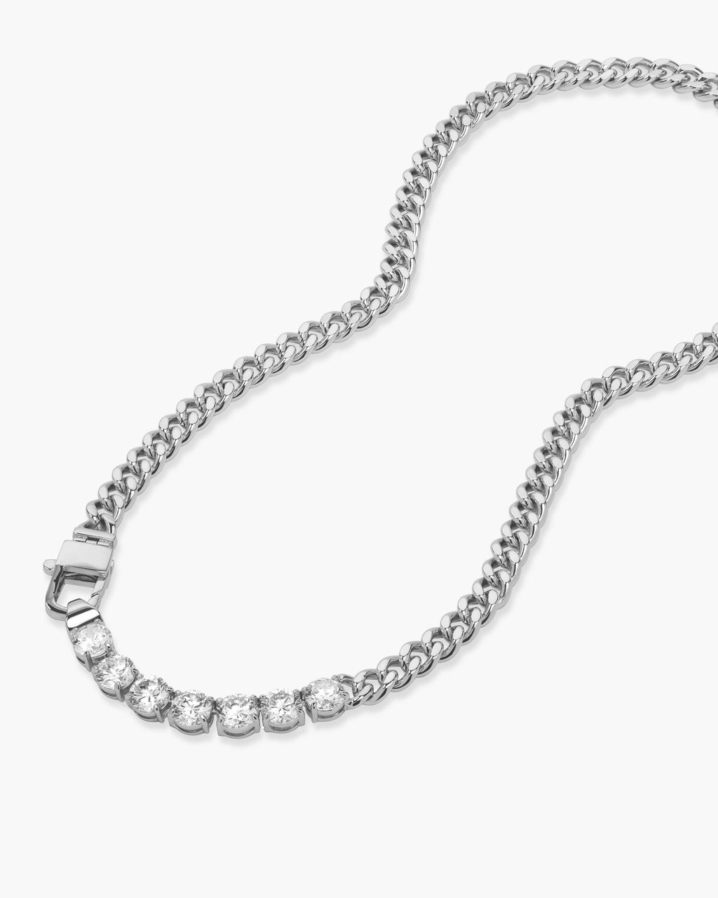 Julian Loves Diamonds Necklace 6mm - Silver|White Diamondettes