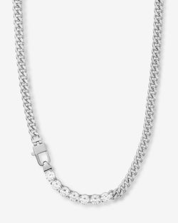 Julian Loves Diamonds Necklace 6.8mm - Silver|White Diamondettes