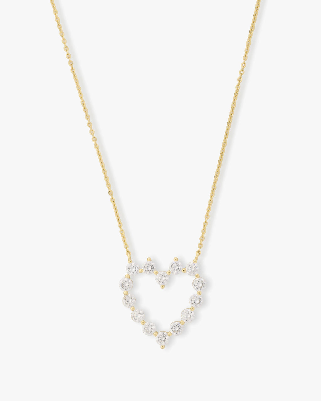 She's an Icon Small Heart Necklace - Gold|White Diamondettes