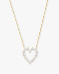 She's an Icon Small Heart Necklace - Gold|White Diamondettes