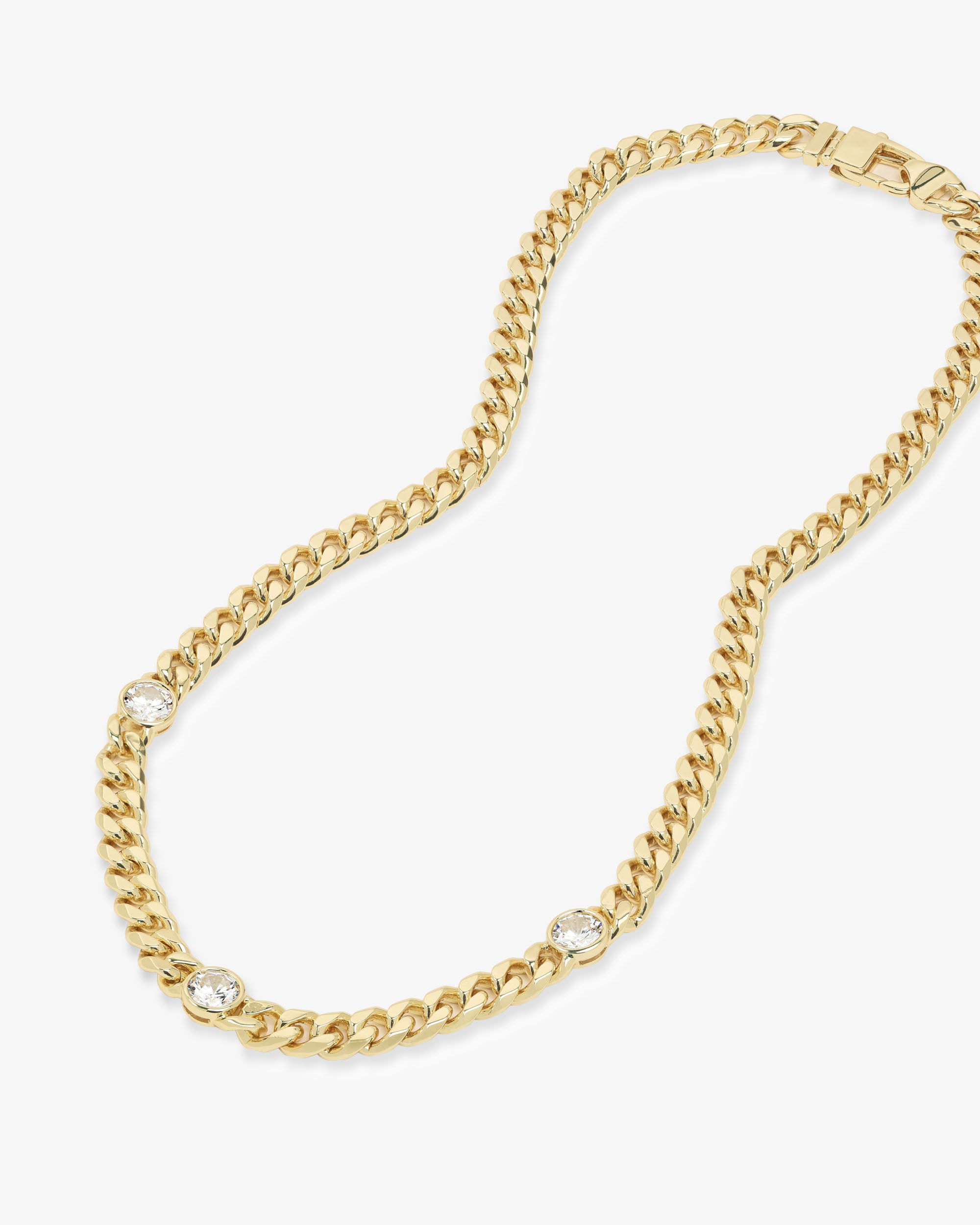Julian Triple Diamond Necklace 6.8mm - Gold|White Diamondettes