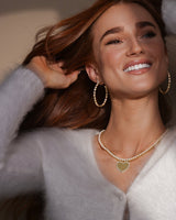 Grand Heiress Tennis Necklace 16" - Gold|White Opal