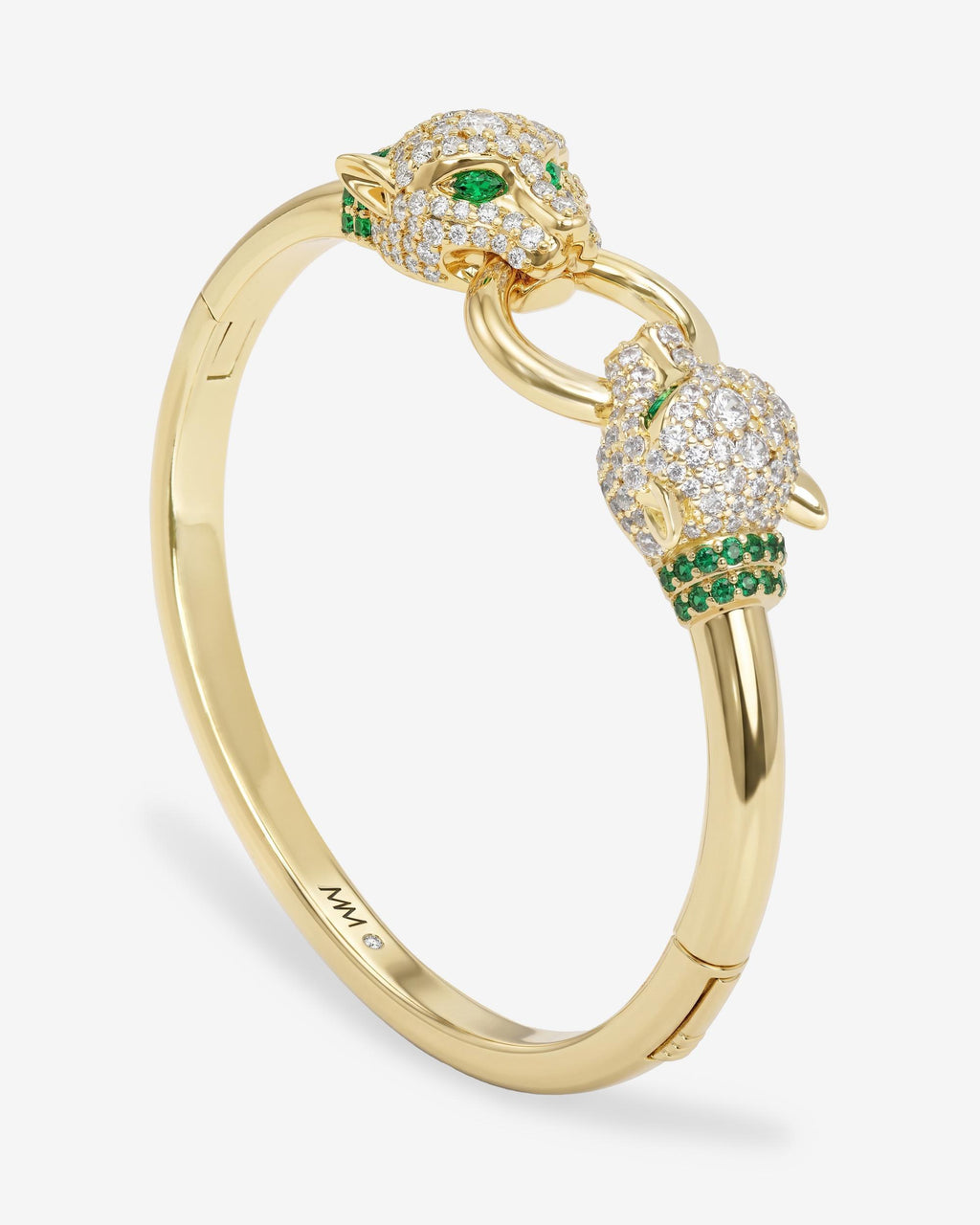 Jaguar Cuff Bracelet - Gold|White Diamondettes