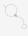 Jaguar Hand Chain - Silver|White Diamondettes