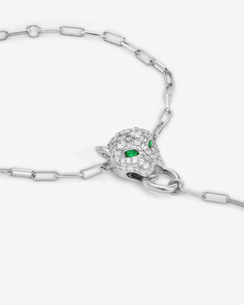 Jaguar Hand Chain - Silver|White Diamondettes