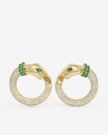 Jaguar Pavé Illusion Hoops - Gold|White Diamondettes