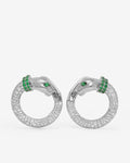 Jaguar Pavé Illusion Hoops - Silver|White Diamondettes