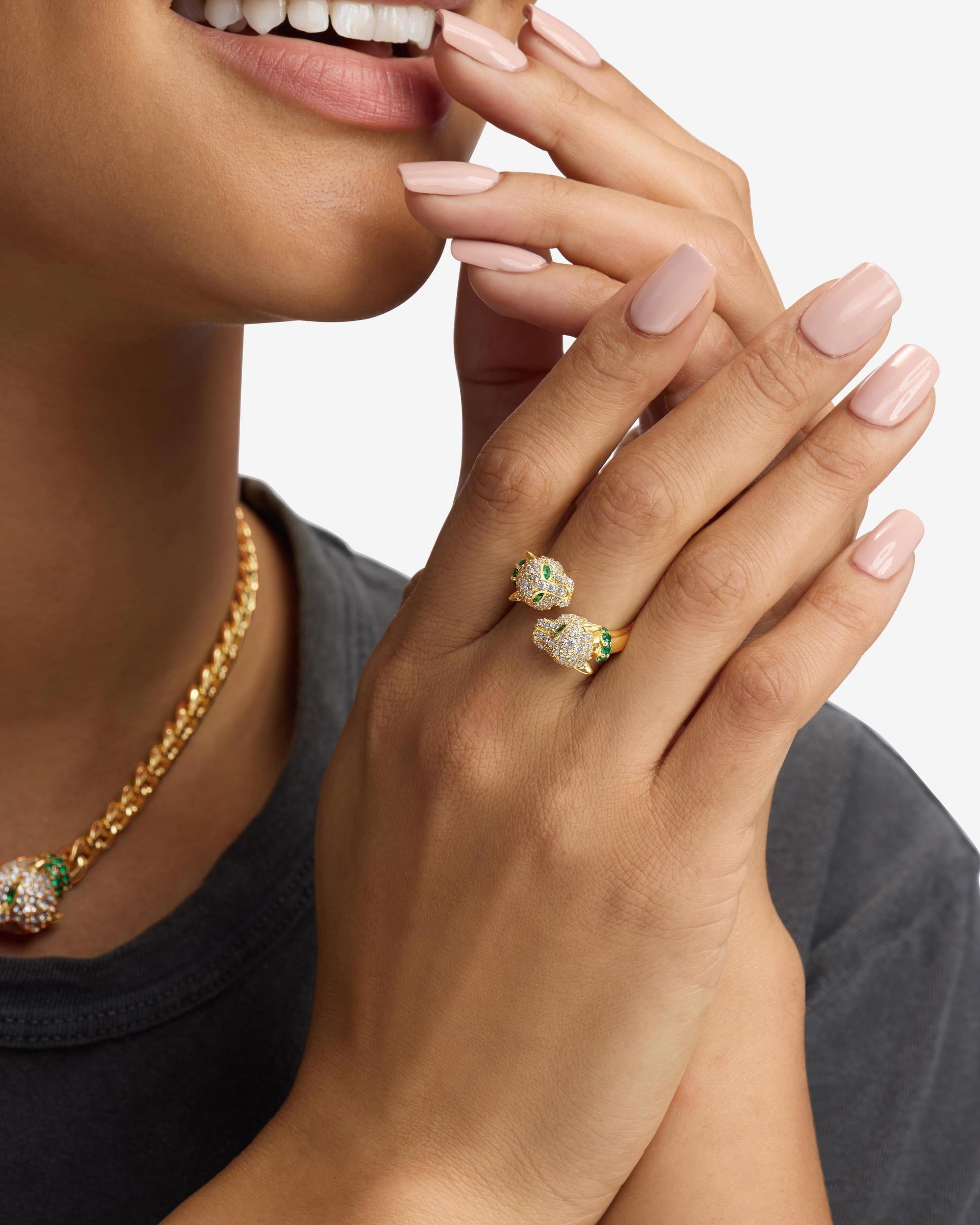 Jaguar Pavé Ring - Gold|White Diamondettes – Melinda Maria Jewelry