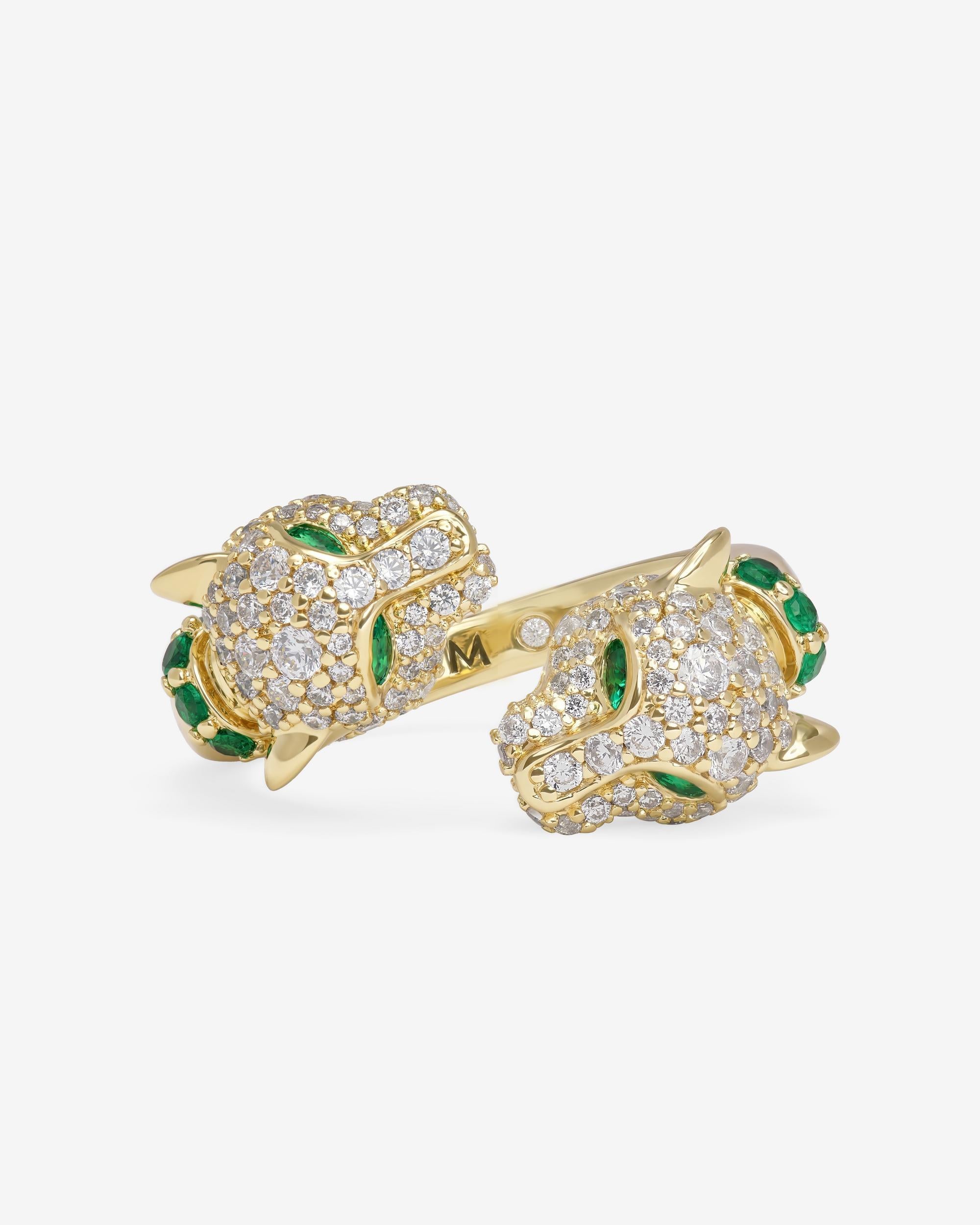 Jaguar Pavé Ring - Gold|White Diamondettes – Melinda Maria Jewelry