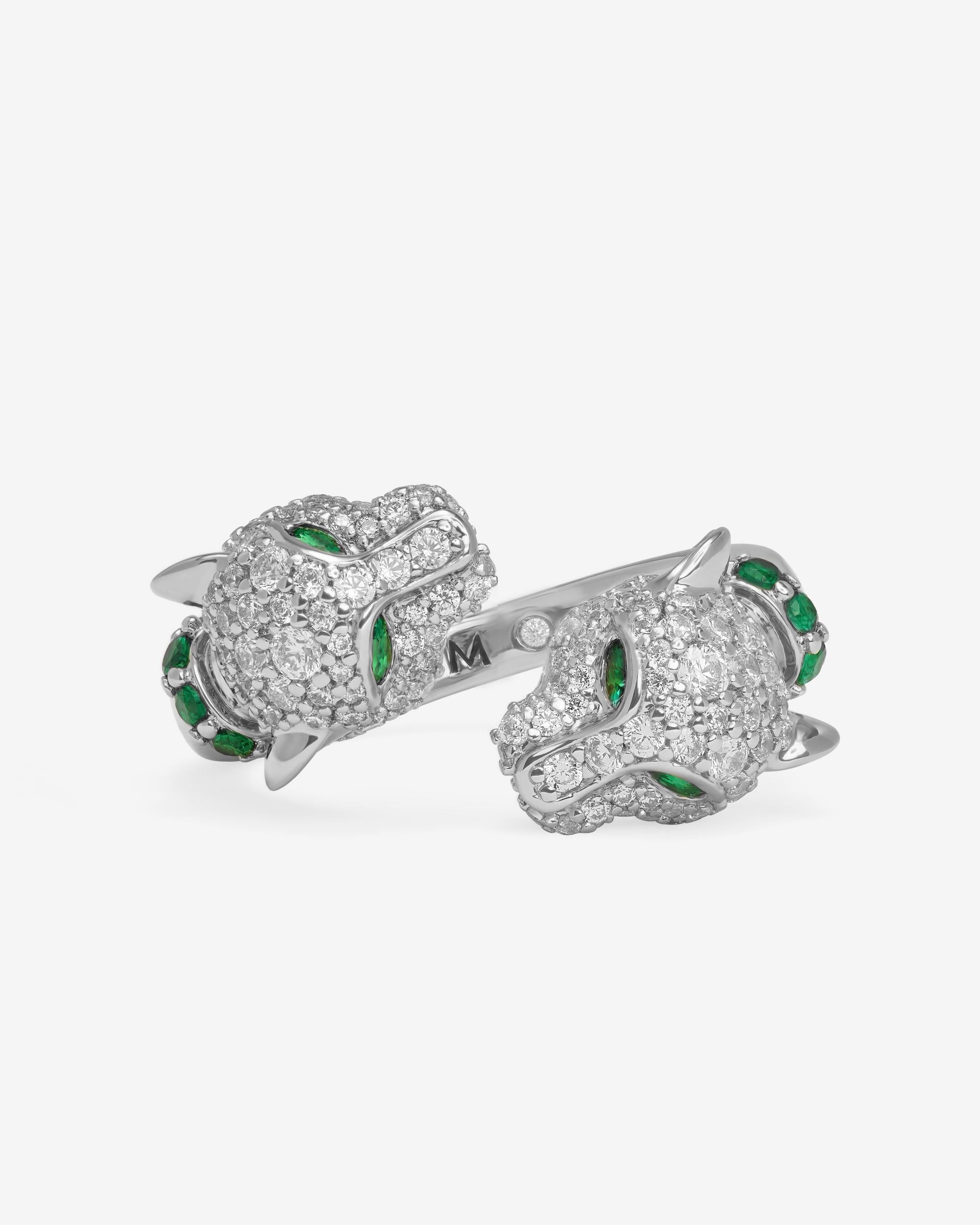 Jaguar Pavé Ring - Silver|White Diamondettes