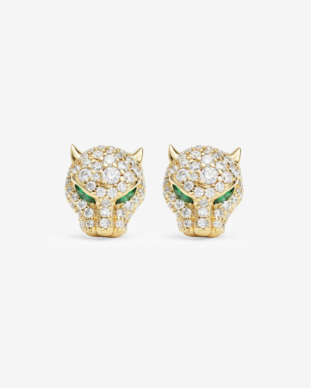 Jaguar Pavé Studs - Gold|White Diamondettes