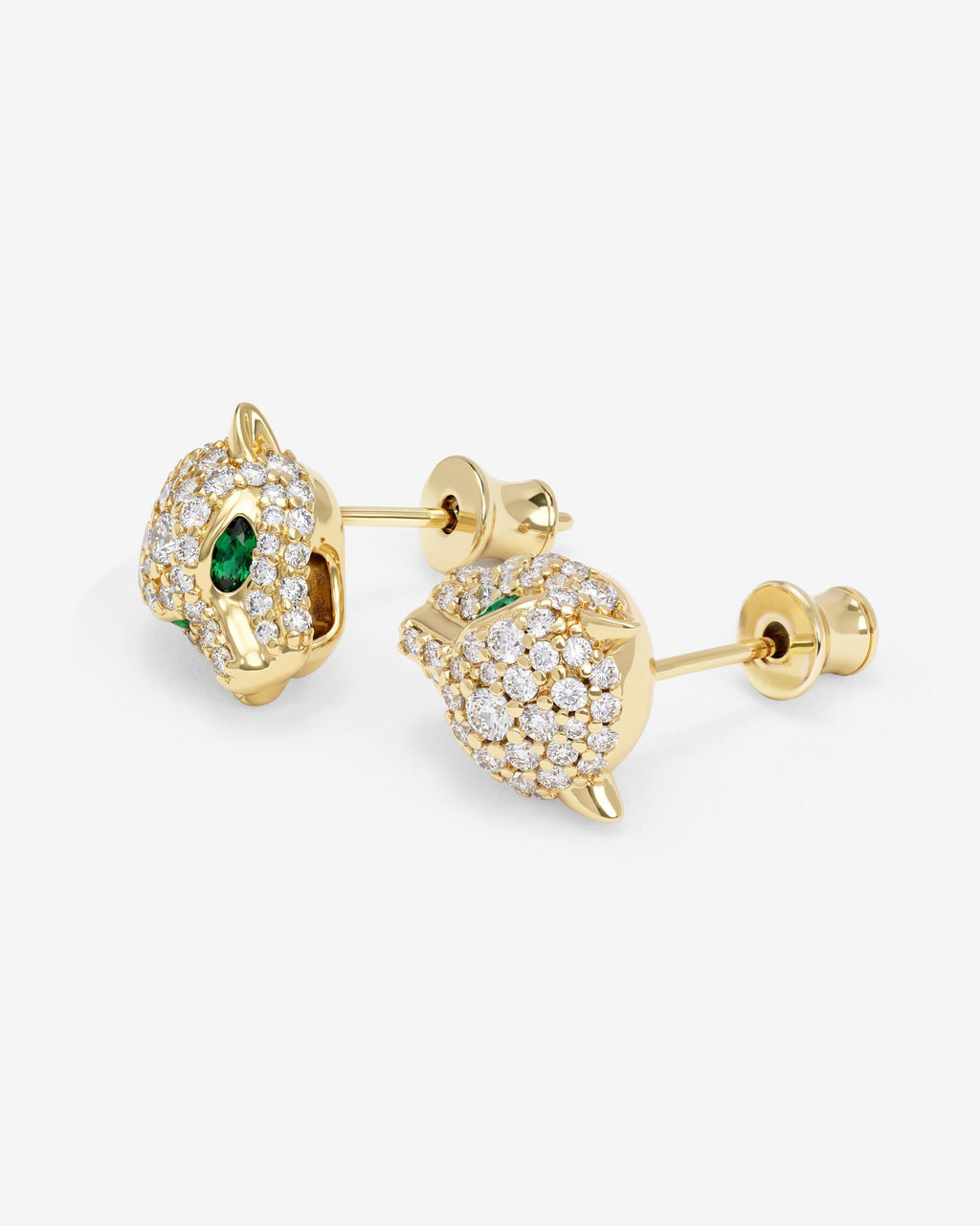 Jaguar Pavé Studs - Gold|White Diamondettes