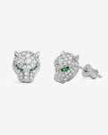 Jaguar Pavé Studs - Silver|White Diamondettes