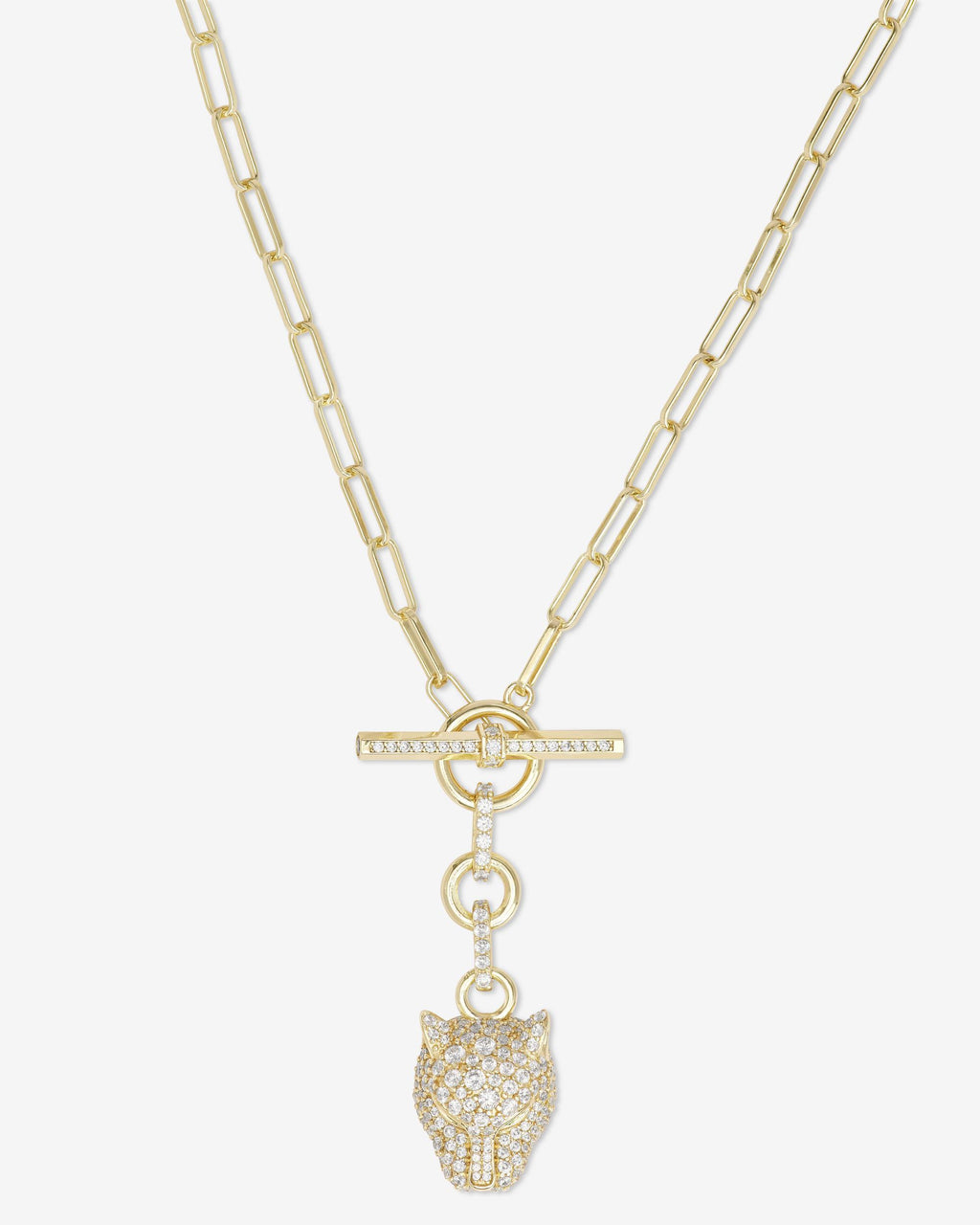 Jaguar Samantha Chain Necklace - Gold|White Diamondettes