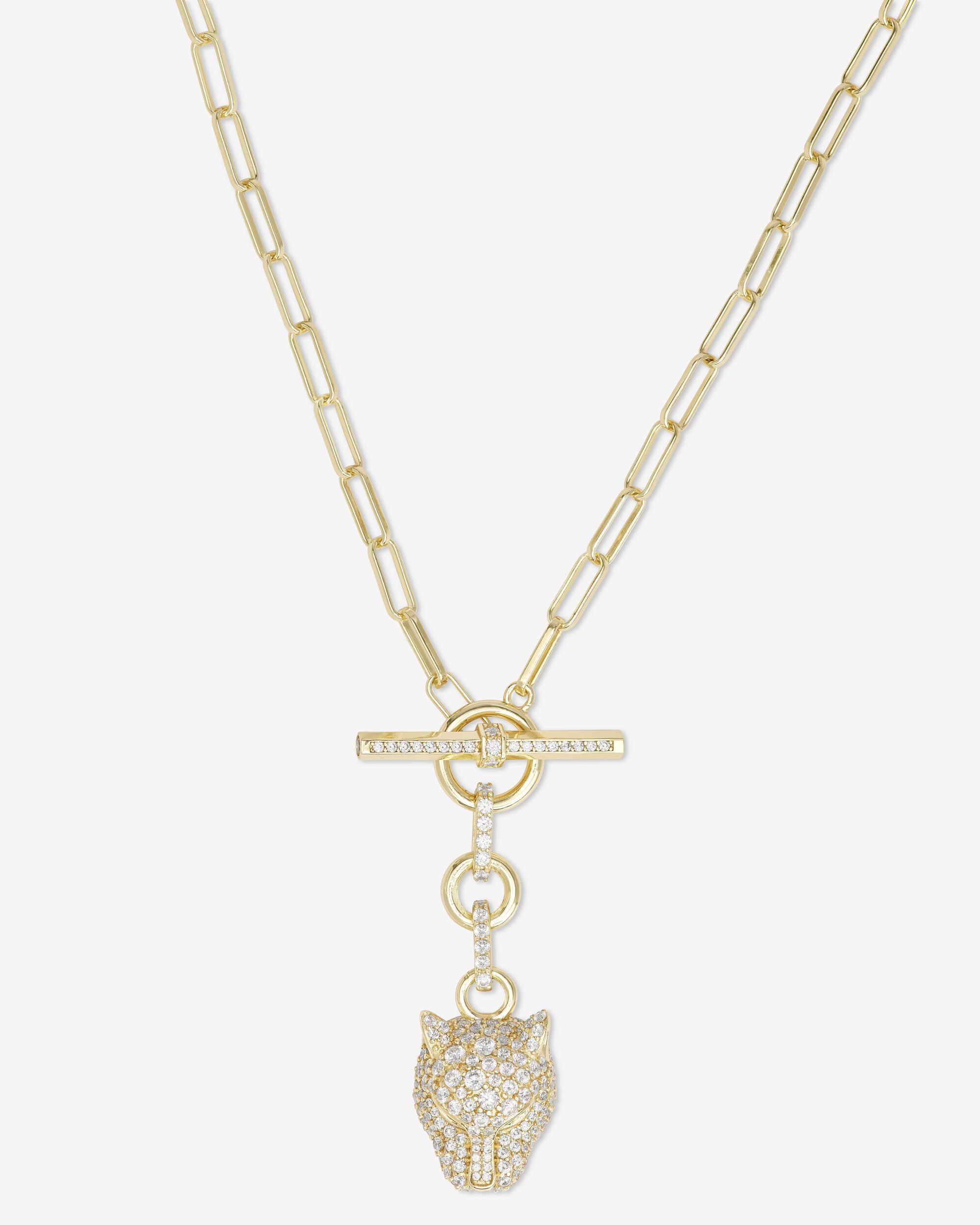 Jaguar Samantha Chain Necklace - Gold|White Diamondettes