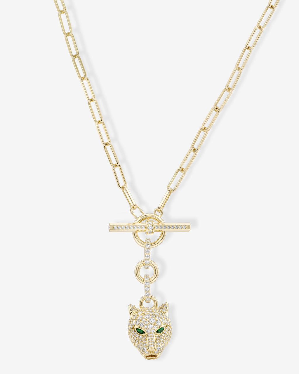Jaguar Samantha Chain Necklace - Gold|White Diamondettes