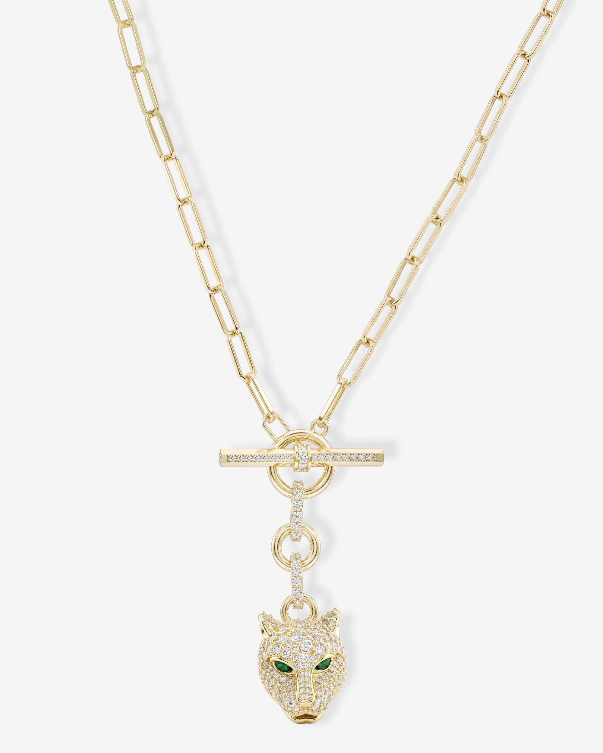 Jaguar Samantha Chain Necklace - Gold|White Diamondettes