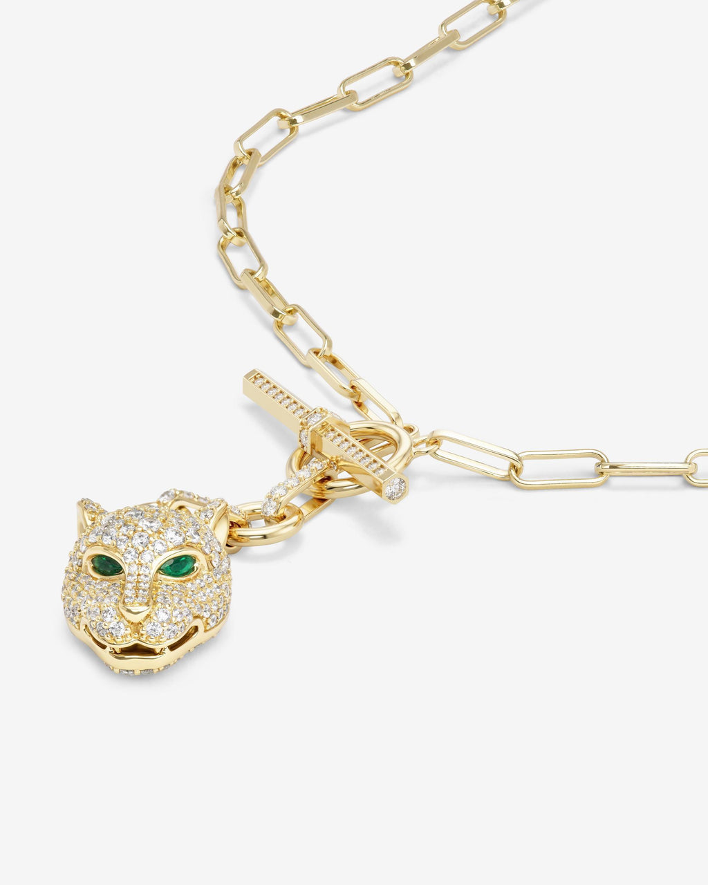 Jaguar Samantha Chain Necklace - Gold|White Diamondettes