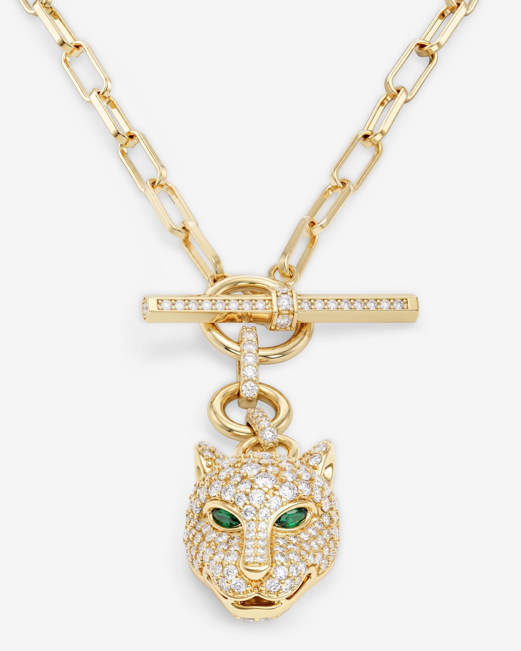 Jaguar Samantha Chain Necklace - Gold|White Diamondettes