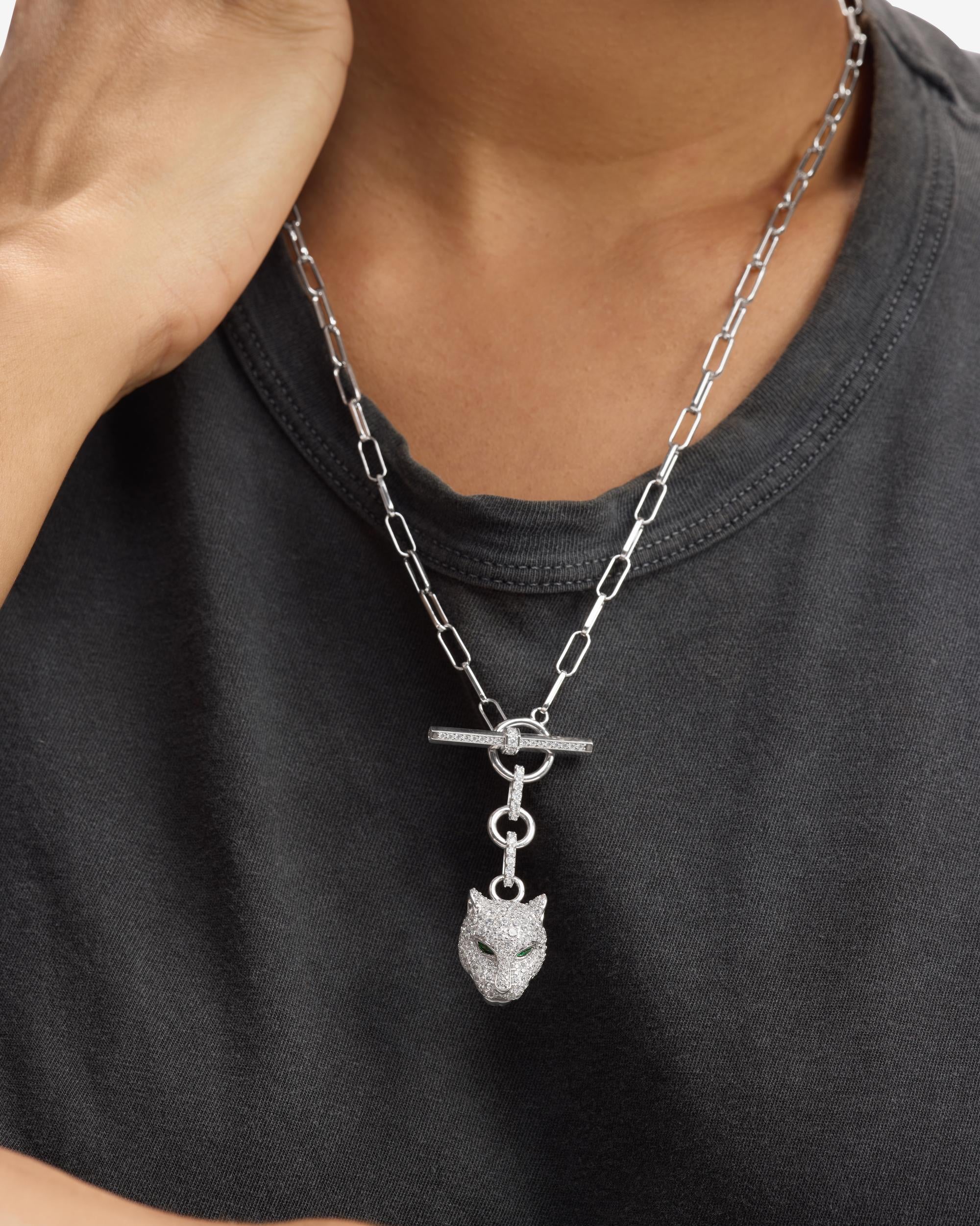 Jaguar Samantha Chain Necklace - Silver|White Diamondettes