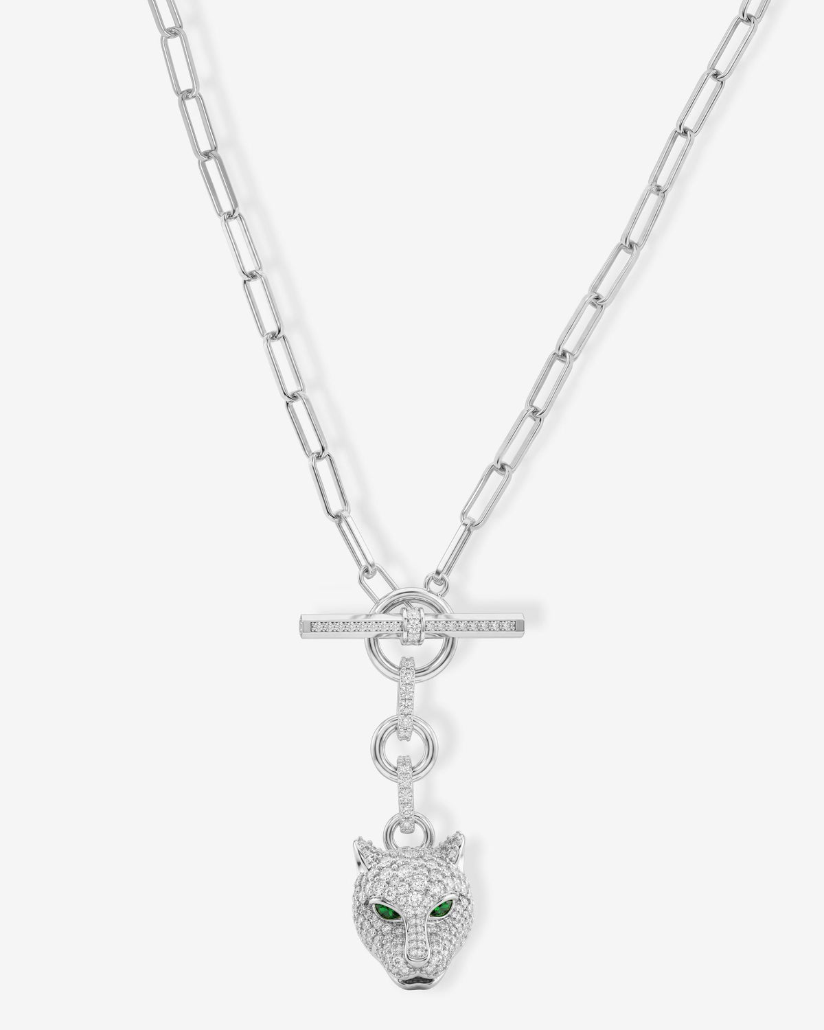 Jaguar Samantha Chain Necklace - Silver|White Diamondettes