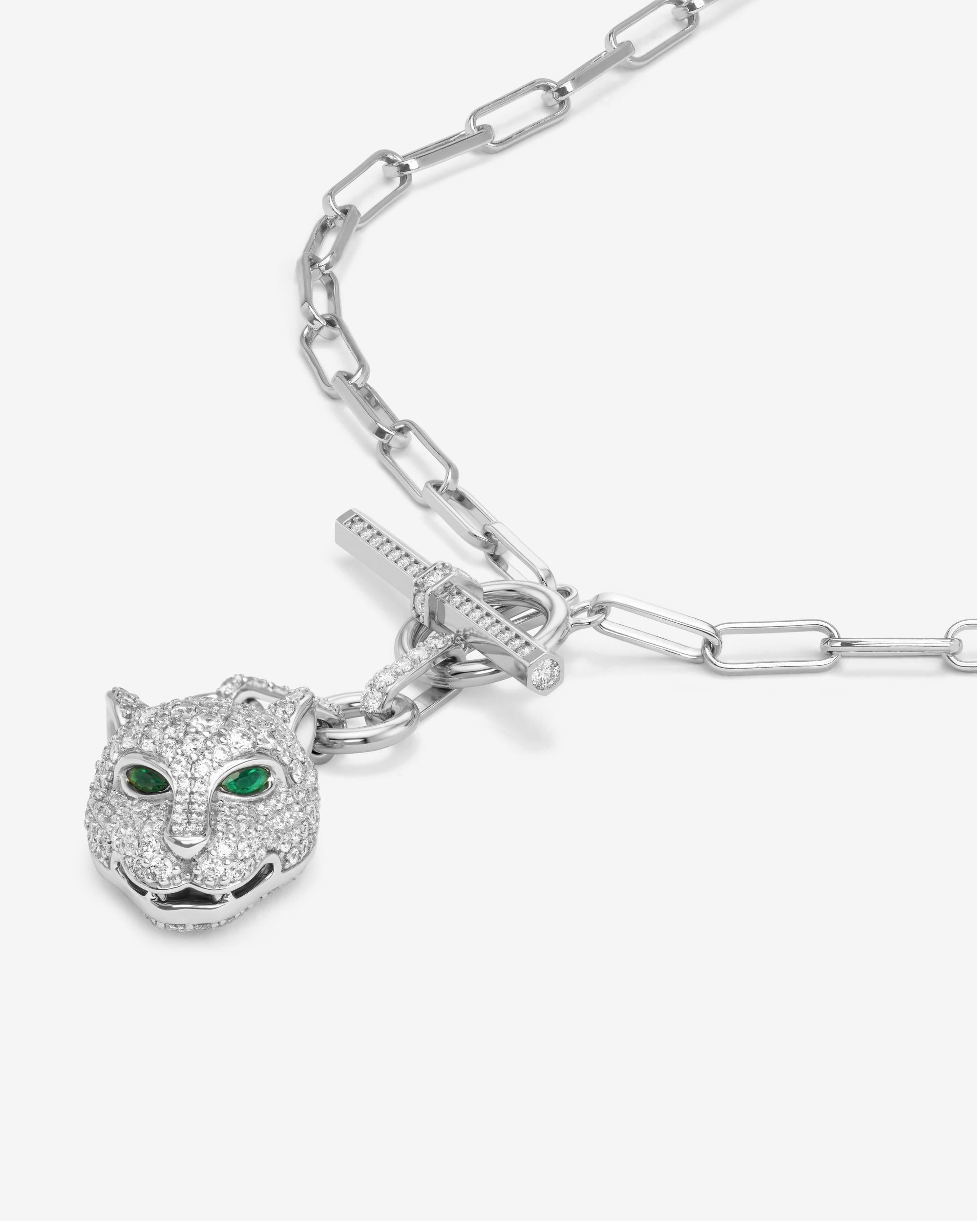 Jaguar Samantha Chain Necklace - Silver|White Diamondettes