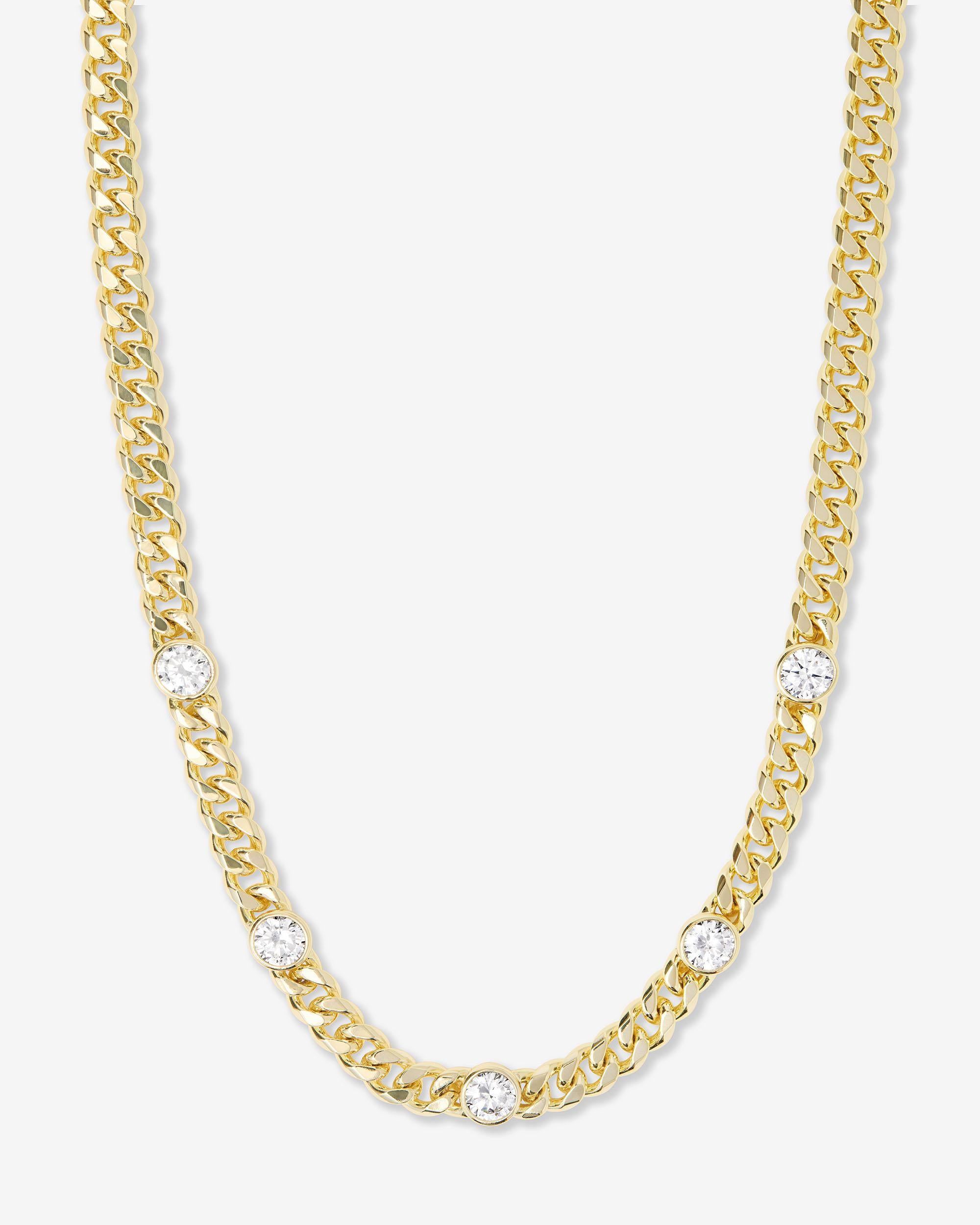 Julian 5 Diamond Necklace 7mm - Gold|White Diamondettes