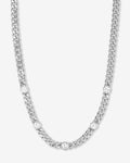 Julian 5 Diamond Necklace 7mm - Silver|White Diamondettes
