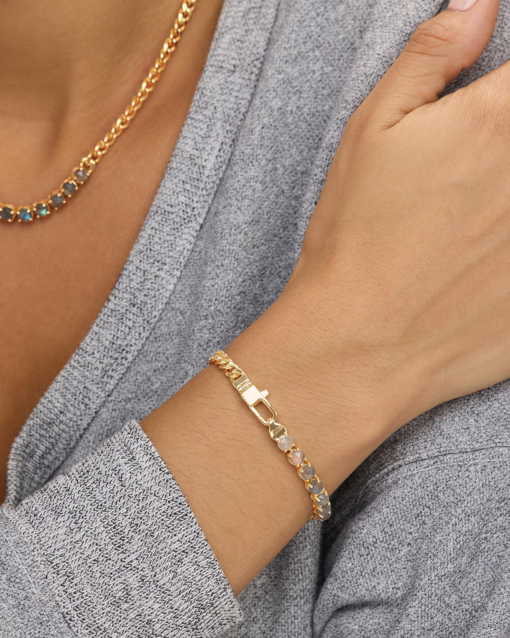 Julian Loves Labradorite Bracelet 5mm - Gold|Labradorite