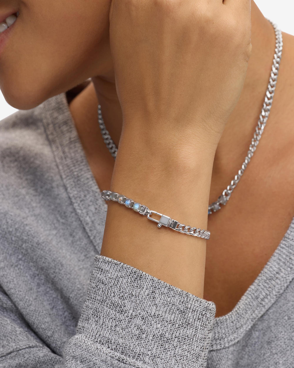 Julian Loves Labradorite Bracelet 5mm - Silver|Labradorite