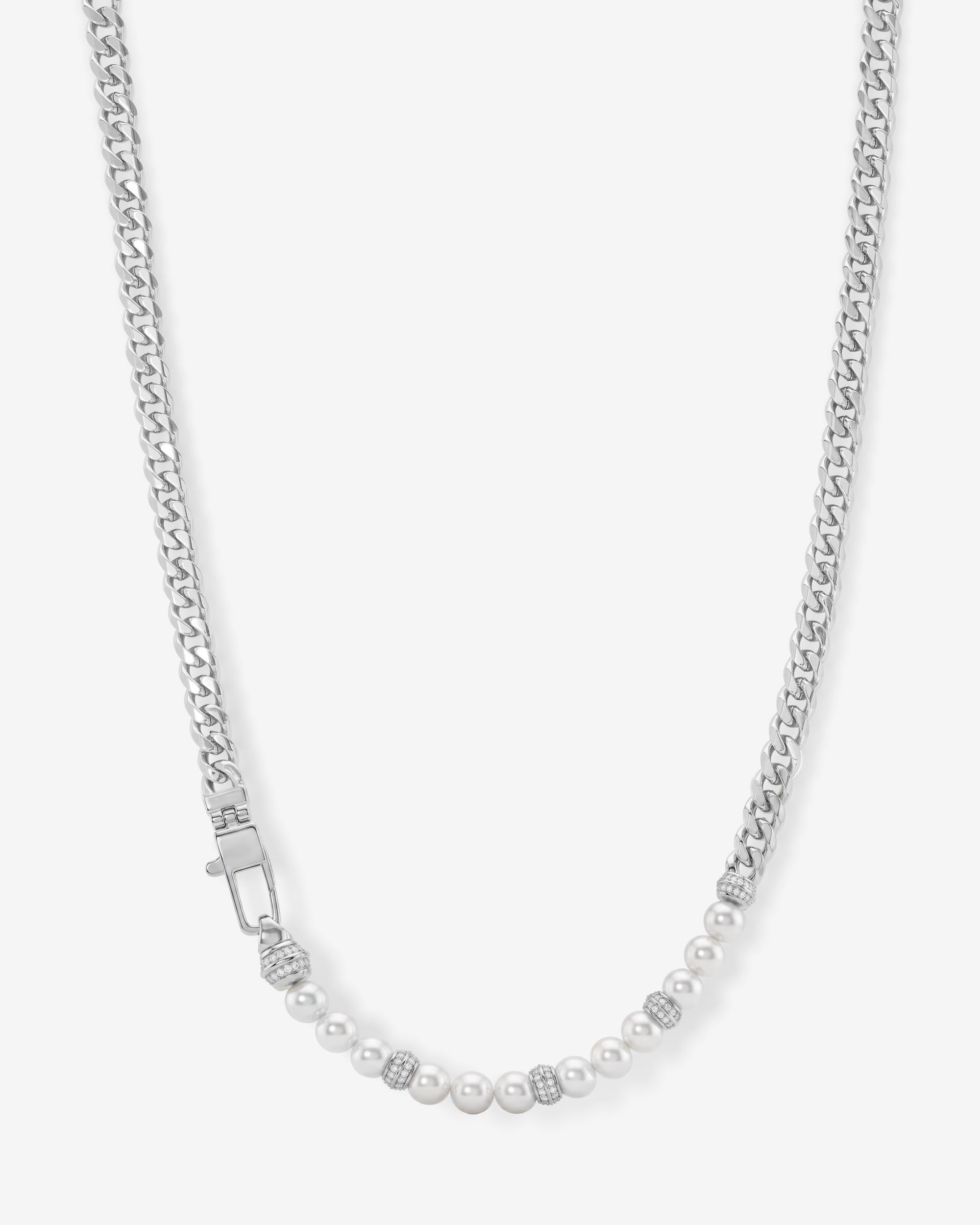 Julian Loves Pearls Necklace 5mm - Silver