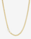 Julian Pavé Lock Necklace 5mm - Gold|White Diamondettes