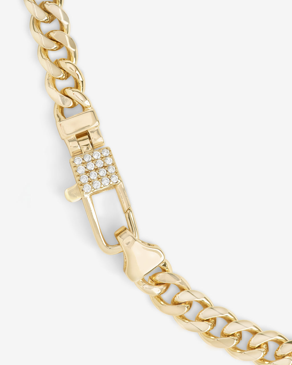 Julian Pavé Lock Necklace 5mm - Gold|White Diamondettes