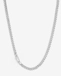 Julian Pavé Lock Necklace 5mm - Silver|White Diamondettes