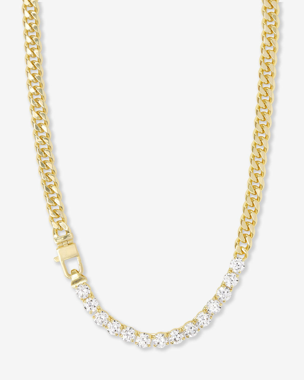 Julian REALLY Loves Diamonds Necklace 6mm - Gold|White Diamondettes