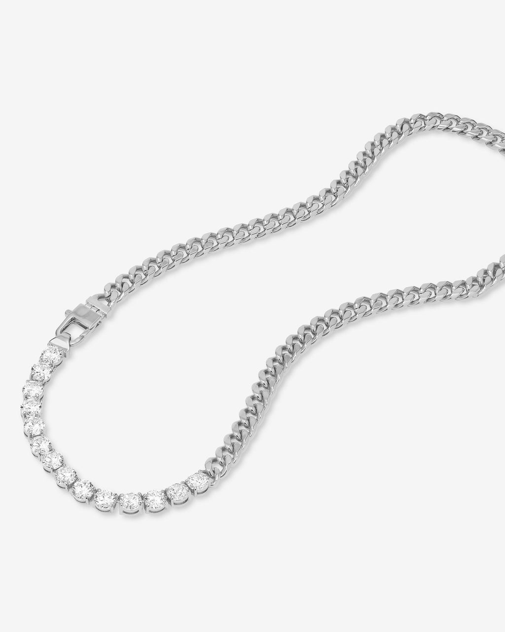 Julian REALLY Loves Diamonds Necklace 6mm - Silver|White Diamondettes