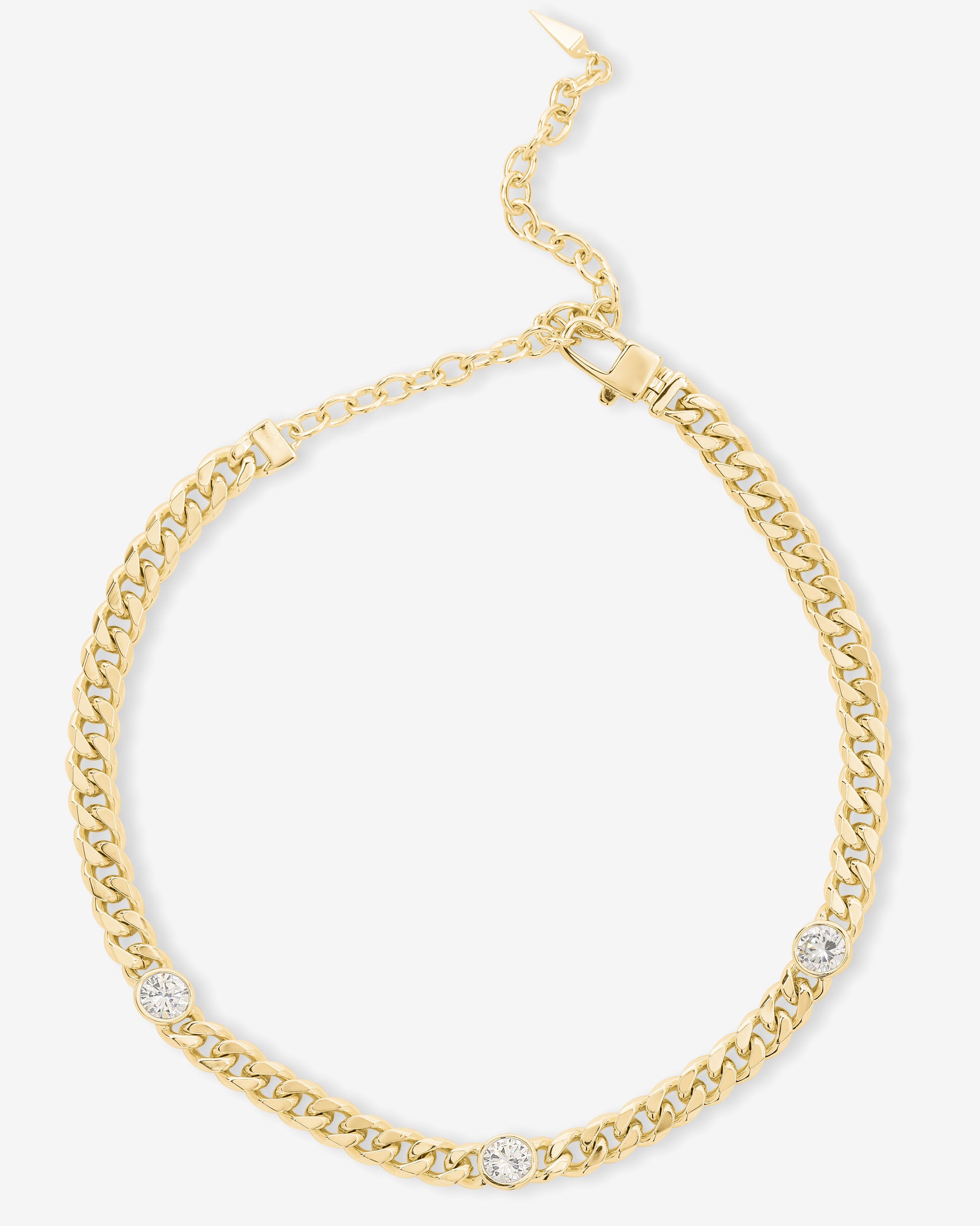 Julian Triple Diamond Choker 6.8mm - Gold|White Diamondettes