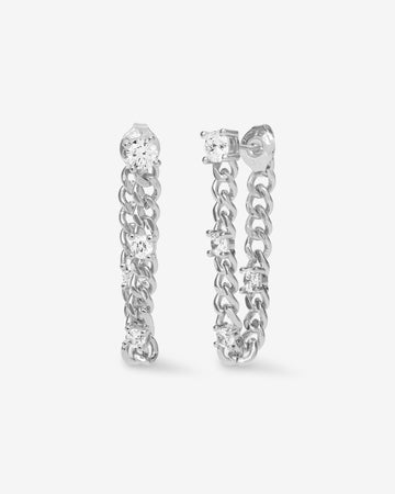 MELINDA MARIA: JULIAN TRIPLE DIAMOND SOFT CHAIN HOOP main image 1