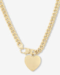 Julian XL Heart Cuban Chain Necklace 7mm - Gold