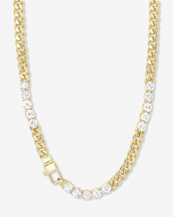 Julian's Obsessed with Diamonds Necklace 6.8mm - Gold|White Diamondettes