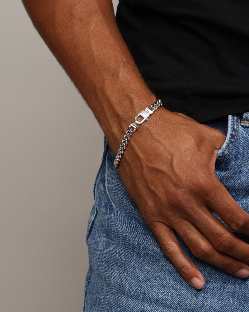 Julian Cuban Chain Bracelet 6.8mm - Silver