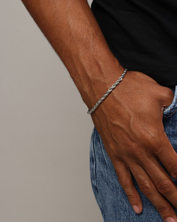 Rowan Rope Chain Bracelet - Silver