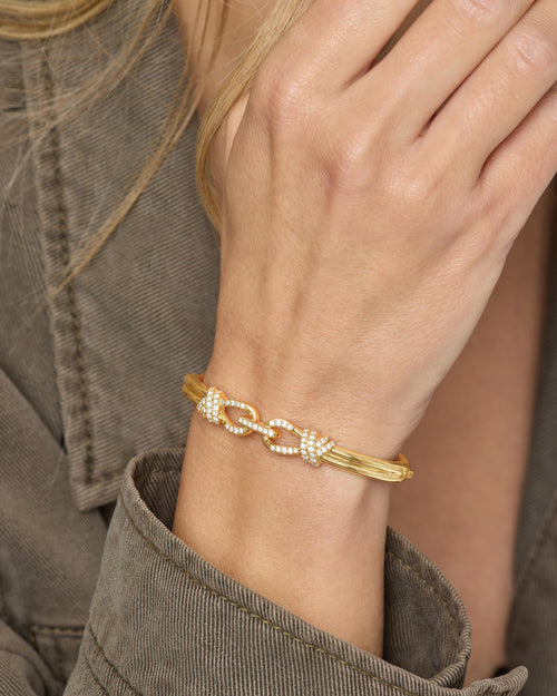 Knot Cuff - Gold|White Diamondettes