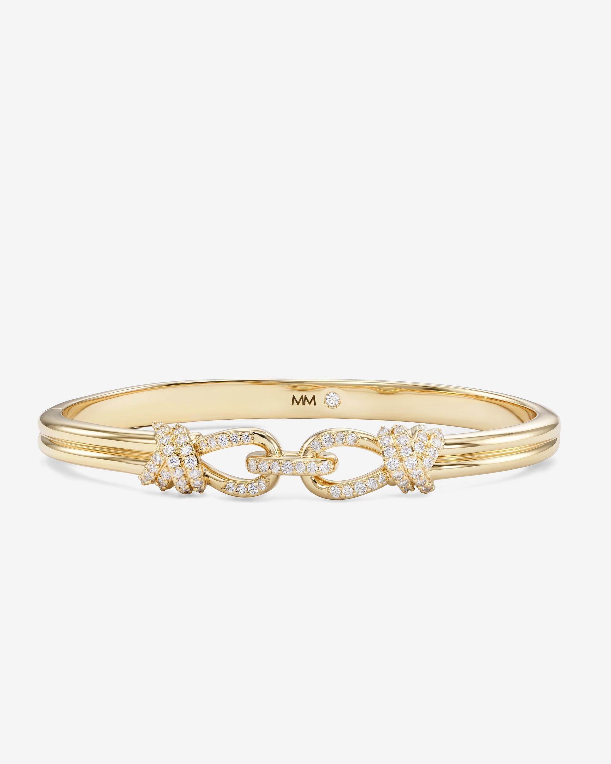 Knot Cuff - Gold|White Diamondettes