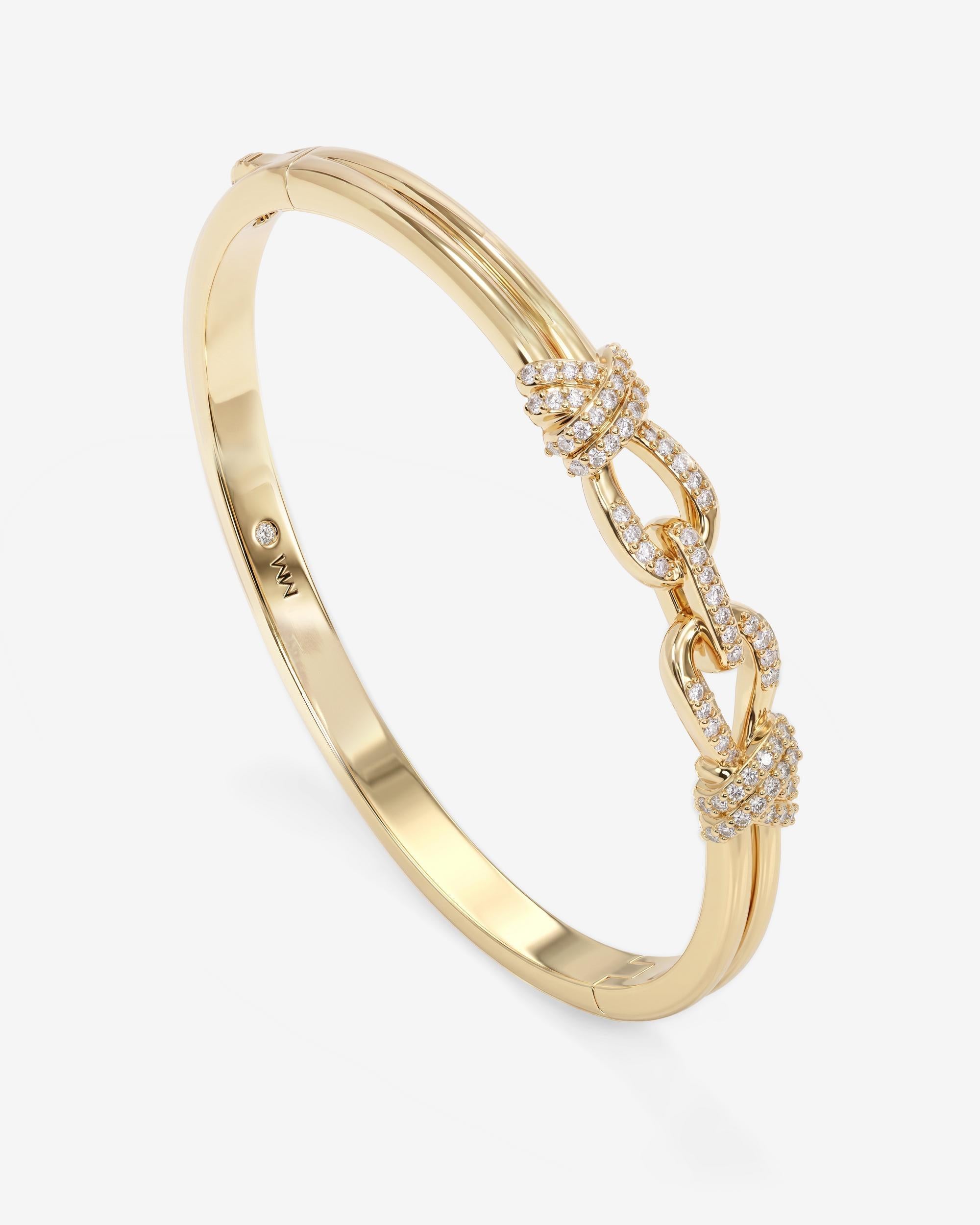 Knot Cuff - Gold|White Diamondettes