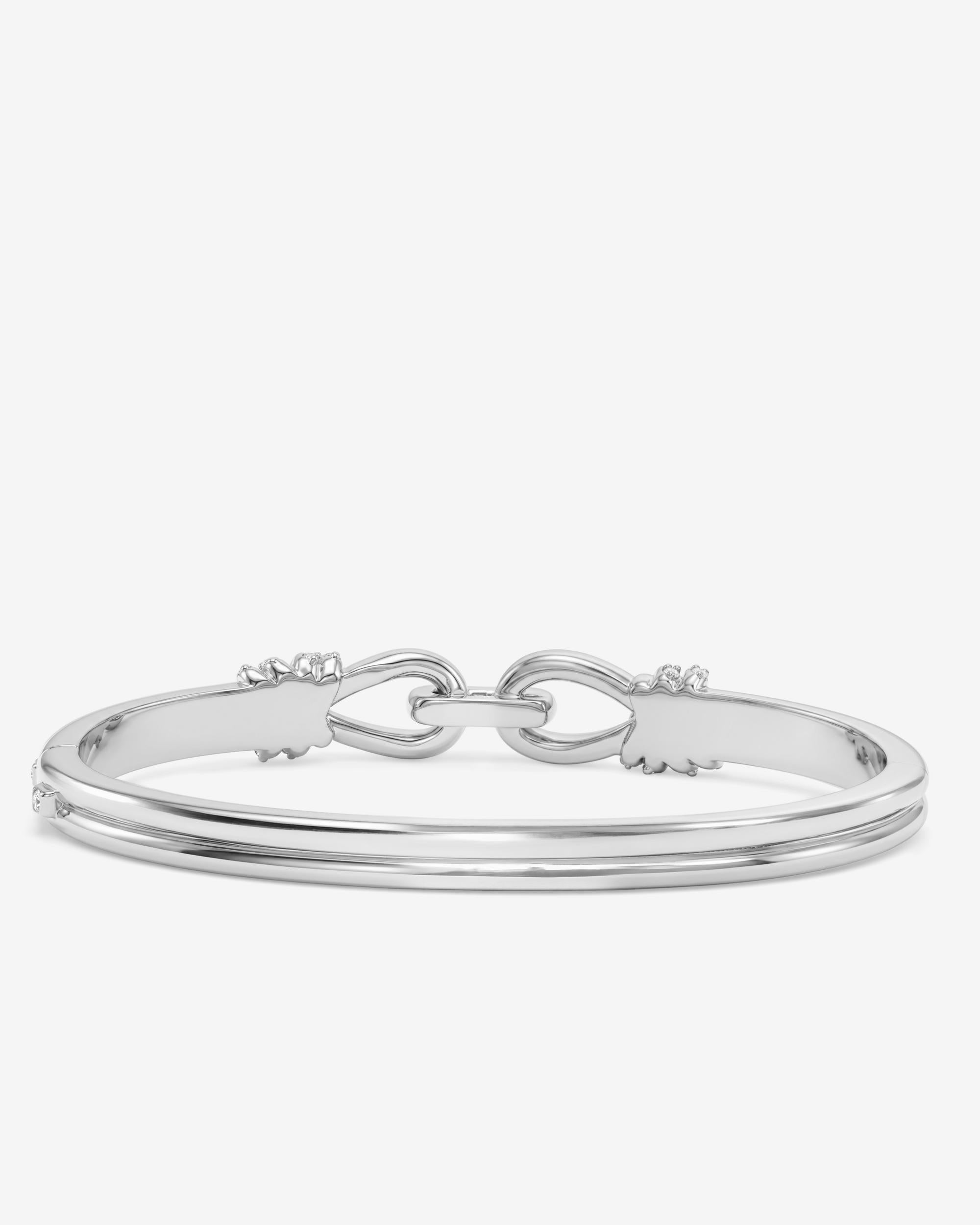 Knot Cuff - Silver|White Diamondettes