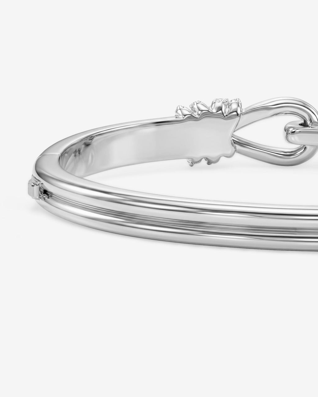 Knot Cuff - Silver|White Diamondettes